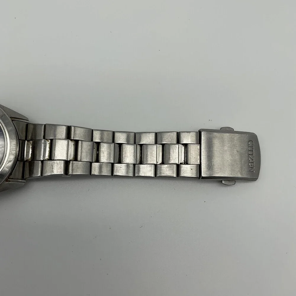 Citizen 1102-S066808 Mens Watch 39mm Blue Stainless Day Date New Battery 7.5